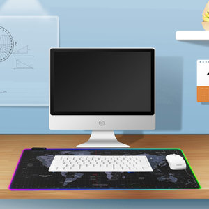 Alfombrilla de Ratón Multifuncional de Alta Calidad <span class=keywords><strong>XX</strong></span> XXL XXXL, Alfombrilla de Ratón para Juegos de Cuero con Impresión Personalizada Premium, Alfombrilla de Ratón RGB para Escritorio - Product Image 4