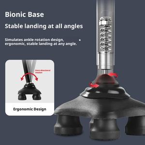 Anti-Rutsch-Fraktur aus Aluminium legierung Medical CRUTCH CANE Vierbeiniger verstellbarer Teleskop-Gehstock <span class=keywords><strong>DR</strong></span>.ROOS-Modell für alte Männer - Product Image 3