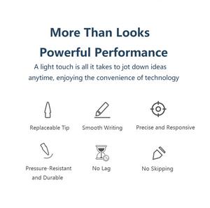 Stylet noir double couche souple et résistant, qualité officielle, pointes remplaçables, 1ère et 2ème génération, pour tablette, en métal - Product Image 4