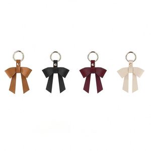 PU Leather Bow Keychain for Car Keys Elegant <b>Cute</b> Bow <b>Keyring</b> Accessory <b>Cute</b> Bow Bag Pendant - Product Image 4