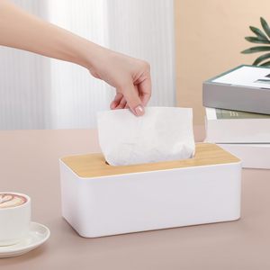 Porta Servilletas de Plástico Moderno con Logotipo Personalizado Marca Yuou, Caja para Pañuelos con Tapa de Bambú Modelo ZC-260305-22 para Restaurante, Bar, Hotel - Product Image 4