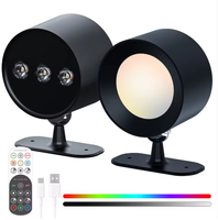 Lampe de nuit à batterie rechargeable, changement de couleur RGB CCT, lampe murale à double face à intensité variable, lumière sans fil magnétique pour salon