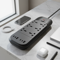 Multiprise universelle 6 voies 10A avec 2 ports USB-A et 4 ports USB-C, câble d'extension de 3m, prise UK pour la vente en gros sur le marché de Dubaï