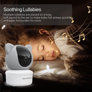Monitor de Bebé WiFi Tuya 1080p con Giro e Inclinación de 355°, Audio Bidireccional, Visión Nocturna y Canciones de Cuna Relajantes, 20h de Autonomía - Product Image 6