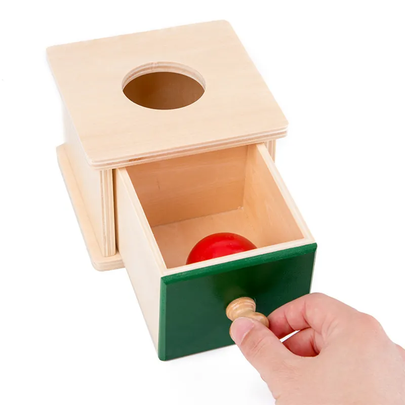 DIY Durable Teaching Aids Wooden Montessori Material Educational Infant Ball Coin Box Waldorf Toddler Money Giftbox Sensory Toys