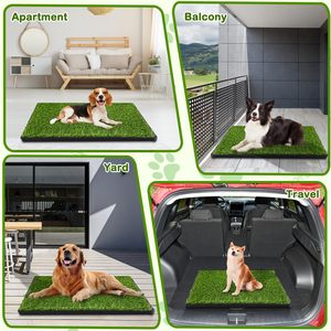 Tappetino igienico a 3 strati per cani di taglia grande con vassoio, in erba sintetica, riutilizzabile, per cuccioli, lettiera portatile per cani - Product Image 6