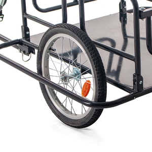 Nouveauté : <span class=keywords><strong>Remorque</strong></span> de <span class=keywords><strong>vélo</strong></span> <span class=keywords><strong>électrique</strong></span> pliable en alliage d'aluminium noir, grande capacité de chargement, pneus larges, pour <span class=keywords><strong>vélo</strong></span> cargo - Product Image 5