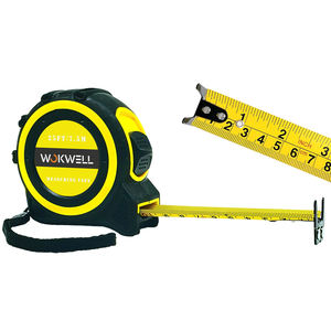 Professionnel 7.5m rétractable magnétique retour automatique serrure à bouton-poussoir impérial/métrique ruban à mesurer 25mm de large noir Orange ABS - Product Image 4