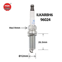 Bougies d'allumage iridium NGK ILKAR8H6 96024 90919-01231 pour Subaru Forester/Outback/Legacy FA20 2.0T, Volvo S60 1.5T prise automatique