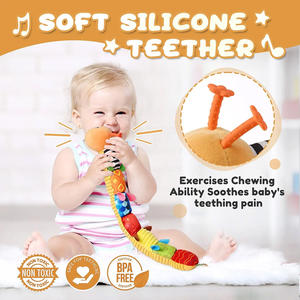 도매 0-3 세 아기 음악 다채로운 애벌레 어린이 봉제 장난감 Juguetes Para 로스 니노스 어린이를위한 교육 완구 - Product Image 3