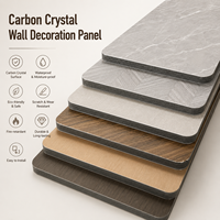 Panneau mural anti-collision en cristal de carbone à grain de bois, ignifuge, imperméable et écologique pour la décoration des hôtels et des centres commerciaux