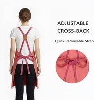 Tablier de travail imperméable en toile rouge brique pour barista, chef, cuisine, café, salon de coiffure, bar, avec logo personnalisé, rouge corail