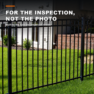 Black Powder Coated Tubular Aluminum Pool Fence Panels Self Closing Safety Gate for Hotel and Resort Projects - Product Image 3