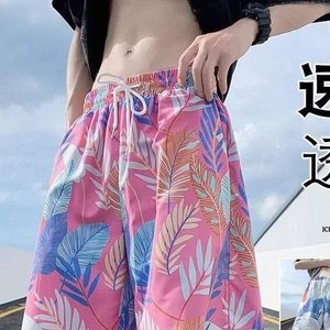 Shorts <span class=keywords><strong>de</strong></span> plage d'été pour hommes, fins, à séchage rapide, imprimés <span class=keywords><strong>tendance</strong></span>, amples et décontractés, longueur cinq-quarts, vente en gros - Product Image 4