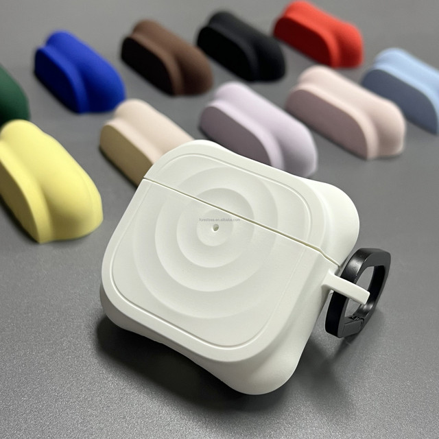 Customisable High-Quality Liquid Silicone Ripple Earphone Case for AirPods Pro 2/3/4 Scratch-Resistant Earphone Protector Case