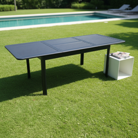 Ensemble de table et de chaises extensibles en aluminium moderne résistant aux intempéries pour jardin, salon et salle à manger