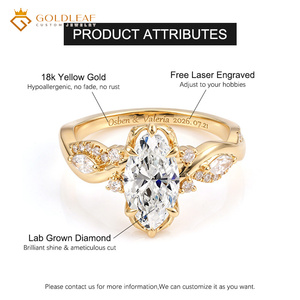 Anillo de Diamantes Marquise de Oro Sólido de 14/18K con Certificado IGI, 2 3 4ct DEF VVS/VS para Compromiso, Boda, Aniversario, Uso Diario - Product Image 5
