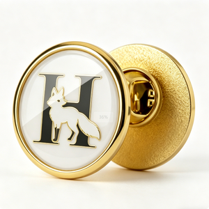 Pin de Solapa Redondo de Metal Personalizado, Insignia Esmaltada con Letras y Animales, Pin Dorado para Ropa, Regalo, Souvenir - Product Image 5