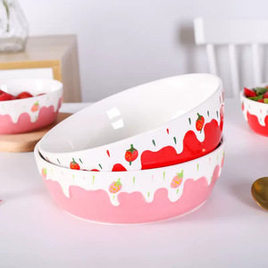 Bol à salade et à dessert de 6 pouces, personnalisé et embossé, joli ensemble de bols et d'assiettes en céramique avec décoration sous glaçure, haut de gamme - Product Image 2