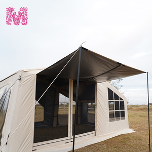 Tente de camping gonflable grande et imperméable PU 5000 mm avec cheminée pour 6 à 10 personnes, idéale pour les fêtes en extérieur 4 saisons - Product Image 1