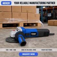 Meuleuse d'angle électrique HERZO 230V 1400W 125mm 3000-11000 tr/min, usage industriel et bricolage