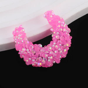 Perles en acrylique à paillettes, motif bateau de lune, pour bricolage de porte-clés de téléphone portable, perles de strass adhésives, trou droit, multicolores, logo personnalisé, collier - Product Image 2