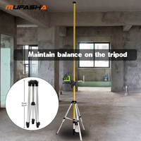 Tige de niveau laser de 4.2m réglable en hauteur télescopique en aluminium support de trépied support de levage support de tige d'extension pour niveau laser