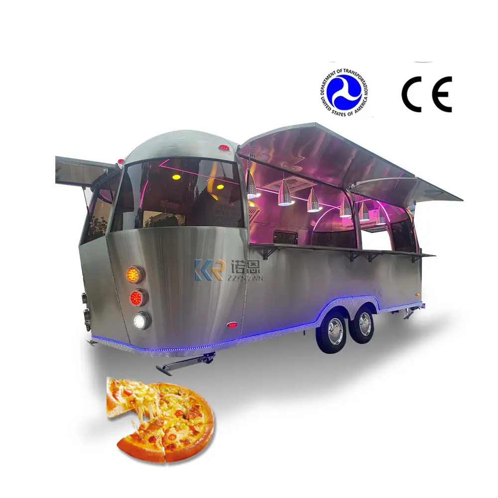 Catering Concession Airstream Mobile Kitchen Fast Food Trailer Fully Equipped Pizza Fast Food Truck With Full Kitchen