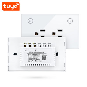 Enchufe Inteligente WiFi Tuya Versión Estadounidense de 2 Canales, Compatible con Alexa/Asistente de Google, 15A, Temporizador, Panel de Vidrio ABS, PST-SM-PW801 - Product Image 2