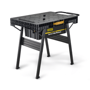 Banc de travail pliable Stanley Fatmax Express 32 po x 24 po avec étagère de rangement et poignée de transport pour usage en atelier - Product Image 2