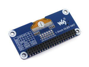 Дисплей Waveshare OLED 1,3 дюйма (HAT) для Raspberry <span class=keywords><strong>Pi</strong></span>, 128x64 пикселей, со встроенным контроллером, интерфейс SPI/I2C - Product Image 2