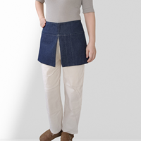 Tablier de style nordique en jean, demi-corps, sans manches, résistant à la saleté, tendance, durable, réutilisable, japonais, unisexe, pour le nettoyage