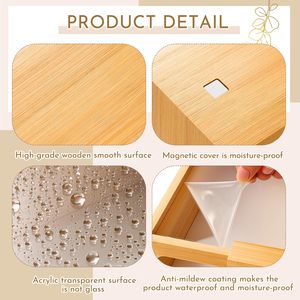 Boîtes de rangement en bois pour céréales, distributeur d'aliments secs avec couvercle coulissant et fenêtre transparente, conteneur de stockage alimentaire en bois pour la cuisine - Product Image 4