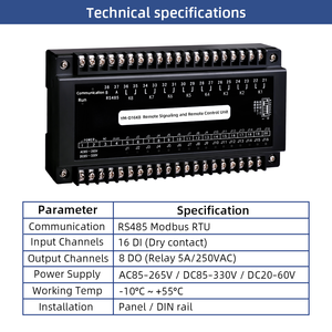 Từ xa công nghiệp I/O <span class=keywords><strong>Module</strong></span> 16DI 8do modbus rtu RS485 thông tin liên lạc cho nhà máy và điều khiển quá trình - Product Image 4