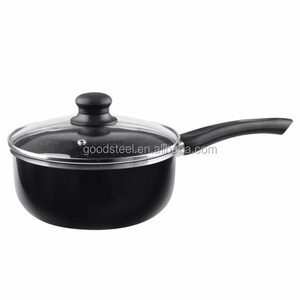18cm Pressed Aluminum <strong>Nonstick</strong> <strong>Saucepan</strong> with Glass Cover for Frying and Serving Milk Promotional Pot - Product Image 3