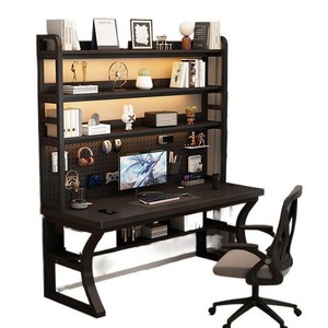 <span class=keywords><strong>Escritorio</strong></span> de Madera Maciza con Estantes Integrados, Mesa de Computadora para el Hogar, <span class=keywords><strong>Escritorio</strong></span> Combinado para Escribir, <span class=keywords><strong>Escritorio</strong></span> Gratuito para Estudiantes - Product Image 5