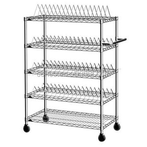 עגלת אחסון מתכת תעשייתית בעלת 3 קומות רשת עם גלגלים מוליכים לאחסון גלילי SMT - Product Image 6