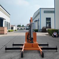 Grúa Telescópica Hidráulica Mini Plegable Portátil Directa de Fábrica, Capacidad de 2 Toneladas, Altura de Elevación de 4m, con Motor y Rodamientos para Almacén
