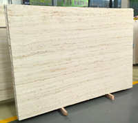 Italie Super Blanc Travertin Ivoire Blanc Travertin Pierre Naturelle Polie Mur Sol Marbre Dalle
