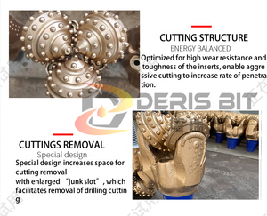 Tête de forage tricône 9 1/2 API pour plateformes pétrolières, triceps de forage tricône de 240 mm pour puits de formations dures, haute qualité - Product Image 3