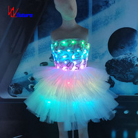 Future LED Light up Dress LED Luminous Exotic Dancewear Pole Dancewear Lingerie Sexy Stripper Outfits Rave Clothes