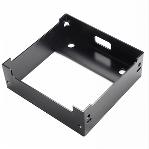 Boîtier électronique en tôle métallique noire avec revêtement en poudre de précision personnalisé, cadre de montage pour alimentation électrique, fabrication OEM, vente en gros - Product Image 1
