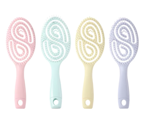 Peigne à cheveux en plastique à manche rond creux personnalisé avec logo, pour le coiffage, le démêlage, la mode, l'usage domestique - Product Image 3