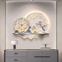 Vente directe usine : Peintures LED acryliques de paysage luxueuses, Art mural décoratif pour la maison, Horloge murale lumineuse