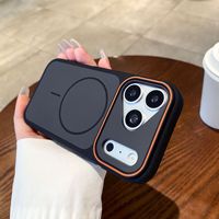 Coque de téléphone de luxe simple givrée avec grande fenêtre pour iPhone 18 Pro Max 17 Air 16 Plus 15, compatible avec la recharge magnétique sans fil