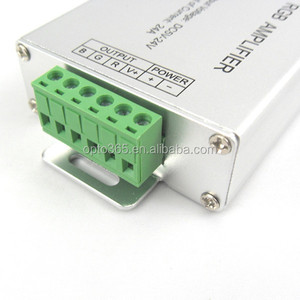Amplificador RGB de Aluminio 12A, Repetidor de Señal <span class=keywords><strong>LED</strong></span> <span class=keywords><strong>12V</strong></span> 24V, Controlador RGB para Tiras de Luces <span class=keywords><strong>LED</strong></span>, Atenuador de Iluminación Multicolor - Product Image 2