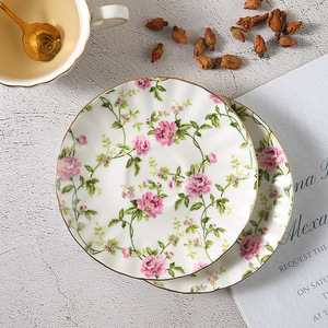 Juego de Tazas y Platos de Cerámica de Estilo Rural Moderno, Taza de Té y Café con Borde Dorado para Fiestas en Casa, para Beber Agua - Product Image 3