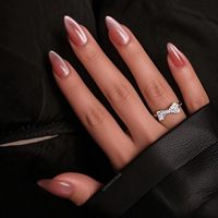 Faux ongles rouges en ABS, style French Manucure, effet œil de chat, avec motif papillon, réutilisables, logo personnalisé disponible, application sur les doigts