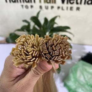 Double cuticule alignée en usine, cheveux vierges russes Remy, kératine italienne pré-collée, pointe plate Blonde 613 naturelle, Exte - Product Image 2