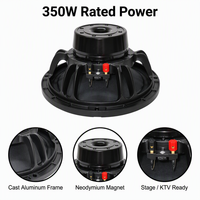 Haut-parleur de médium-grave 10 pouces en néodyme, 8 ohms, 98 dB, ultra haute sensibilité, 350 W AES, bobine vocale 75 mm en métal pour audio professionnel